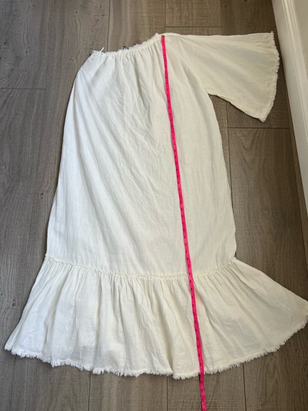 Zara ZW Collection Linen Asymmetric Dress in Oyster White Size XS - Picture 8 of 8